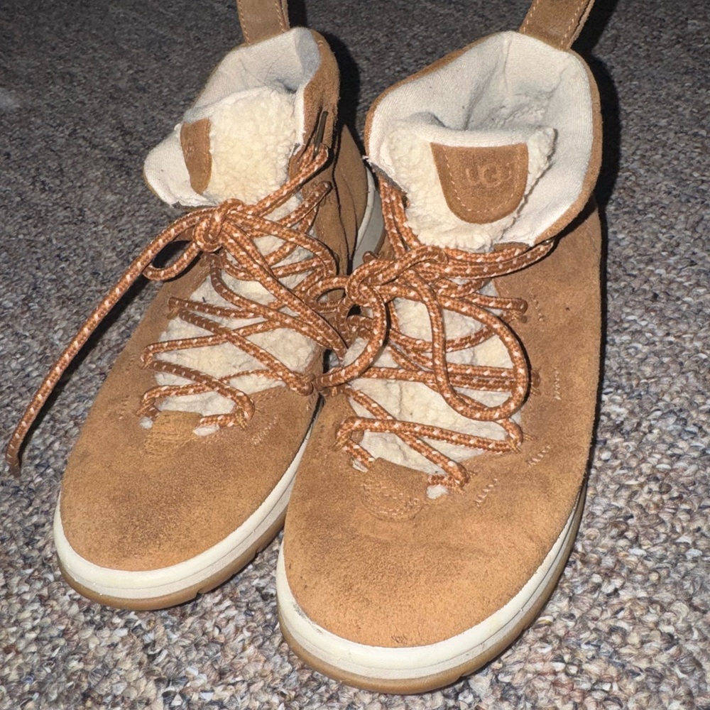 UGG Chestnut Suede Lace-Up Boots